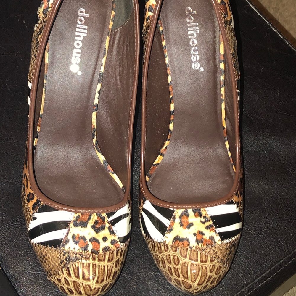 Patch work heels 3’